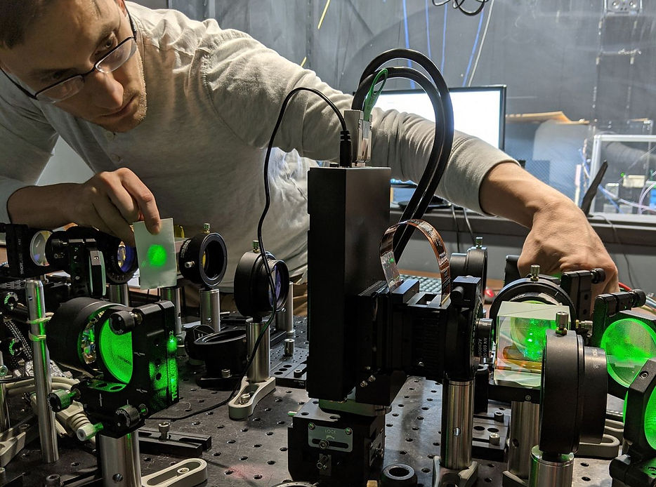 Andrew on the optical bench